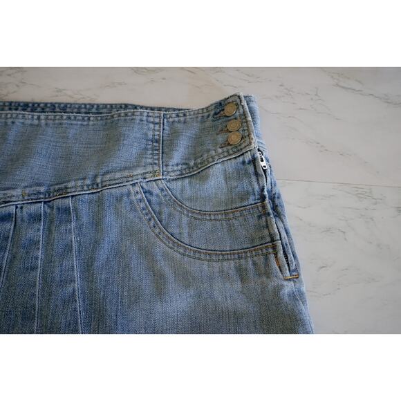 VTG Y2K Gap Jeans Denim Mini Pleated Skirt 20 Preppy Emo grunge Americana Retro - Picture 6 of 13